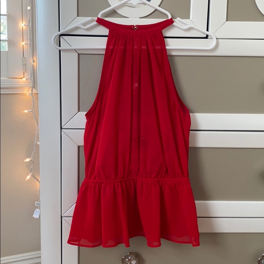 Red Peplum Tank Top